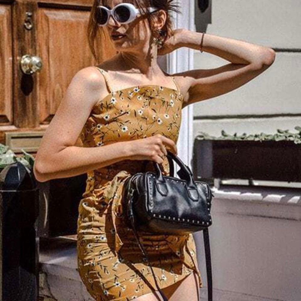 Mustard Spaghetti Strap Dress